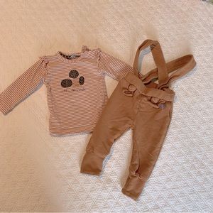 2/$20 Boho Baby Girl Overall Set 3 months